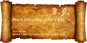 Martiniczky Járfás névjegykártya